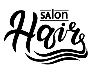 concept logo for haircut salon or studio; hair lettering text; brand name vector illustration