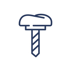 Dental crown thin line icon. Implant, titanium pin, prosthesis isolated outline sign. Dental surgery, orthodontics, dentistry clinic concept. Vector illustration symbol element for web design and apps