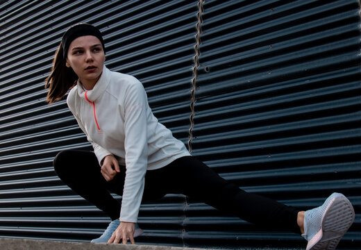 Young women doing streaching 