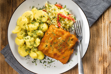 Breaded cod fillet.