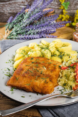 Breaded cod fillet.
