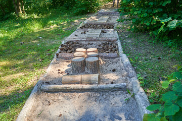 Barefoot path with different obstacles 