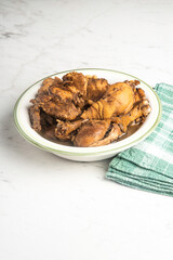 Filipino-Style Chicken Adobo Dish In Serving Bowl