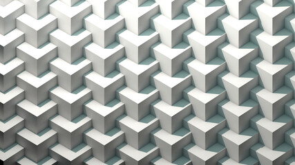 Répétition de motif sous forme de cubes 3D avec ombres. Rendu 3D
