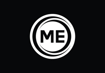 Obraz premium M E letter sign symbol. Initial Letter M E Logo Design Vector Template. Monogram logo