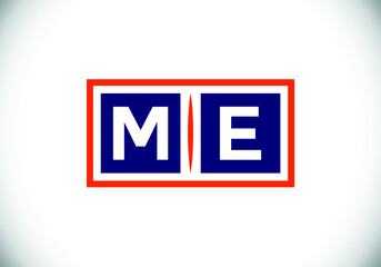 M E letter sign symbol. Initial Letter M E Logo Design Vector Template. Monogram logo