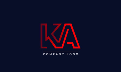 Creative letter KA Logo Design Vector Template. Initial Letter KA Logo Design - obrazy, fototapety, plakaty
