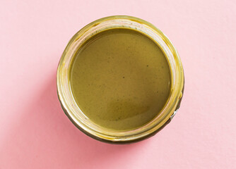 hemp butter in the bottle