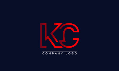 Fototapeta na wymiar Creative letter KC Logo Design Vector Template. Initial Letter KC Logo Design