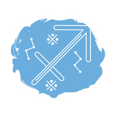 sagittarius zodiac sign symbol block style icon