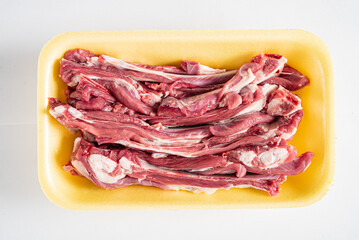 mutton ribs on the white background