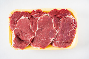 beef meat on the white background