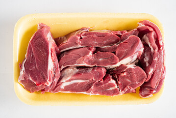 mutton meat on the white