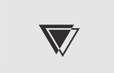 geometric black white V alphabet letter logo icon for business. Simple design for company