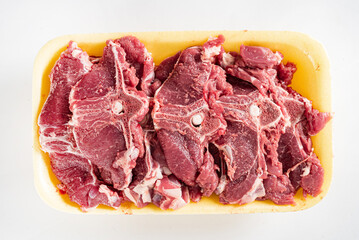 mutton meat on the white