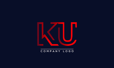 Fototapeta na wymiar Creative letter KU or UK Logo Design Vector Template. Initial Letter KU Logo Design