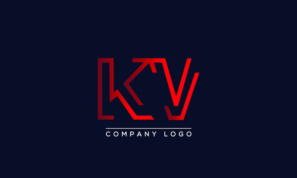 Creative letter KV or VK Logo Design Vector Template. Initial Letter KV Logo Design