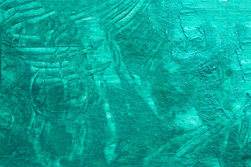 turquoise pearl acrylic paint on canvas closeup background