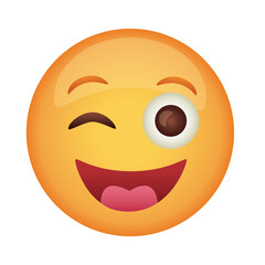 happy emoji face classic flat style icon