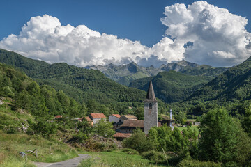 Ercé southwest France village in the Ariege pyrenees mountains
