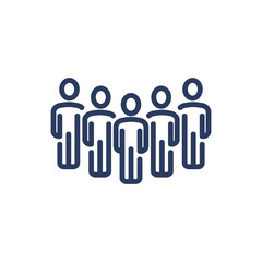 Community thin line icon. Big group of people, staff, team isolated outline sign. People, society, human resource concept. Vector illustration symbol element for web design and apps