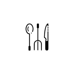 Fork, knife and spoon icon design