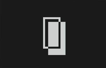 grey black white I alphabet letter logo icon. Simple line design for company