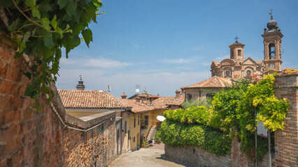 Fototapeta na wymiar External view of the church of San Michele in Neive, Neive, Piedmont, Italy
