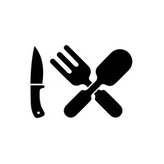 Fork, knife and spoon icon design