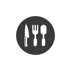 Fork, knife and spoon icon design
