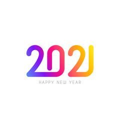 2021 happy new year sign design. Vector illustration with colorful holiday label isolated on white background.
