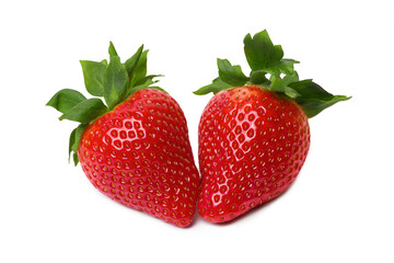 Ripe strawberry isolated on a white background, close-up