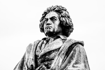 Beethoven Monument by Ernst Julius Hähnel, large bronze statue of Ludwig van Beethoven unveiled on...