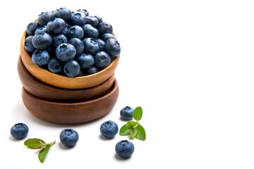 blueberries in  wooden cup