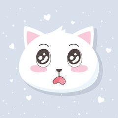 cute cats emoticons cartoon face surprise animal funny