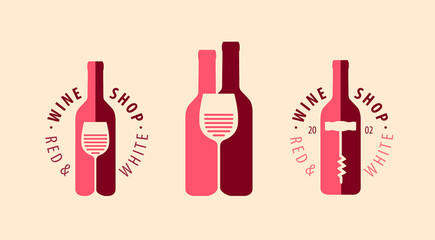 Wine symbol, logo. Winery, restaurant, drink concept