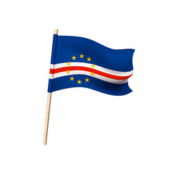 Cape Verde flag on white background