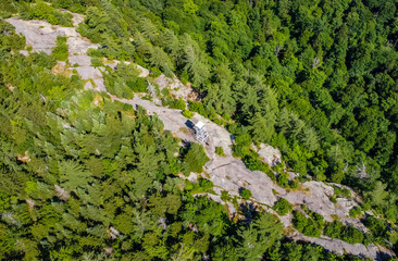 Fototapeta na wymiar Aerial scenic view of fire observation tower at Bald Mountain Adirondacks