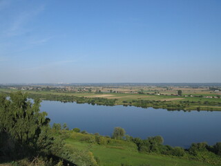 Fototapeta premium View on blue Vistula river, Nowe n/Wisla, Poland