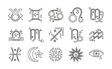 bundle of zodiac signs and symbols