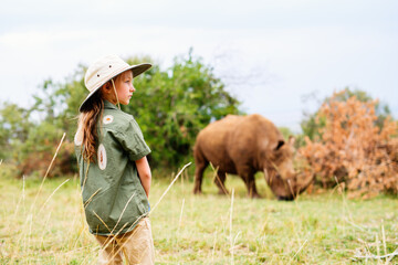 Little girl on safari