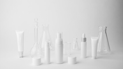 skincare white bottle and dropper for mockup and branding.