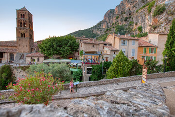 Moustiers-Sainte-Marie village in Provence, Provence-Alpes-Cote d`Azur, France, member of most beautiful villages of France