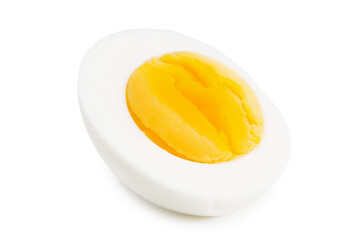 half a boiled egg isolated on a white background