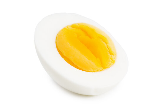 half a boiled egg isolated on a white background