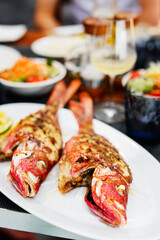 Grilled fish lunch
