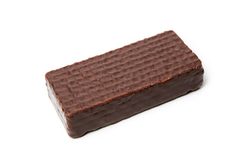 Wafer in chocolate isolated on white