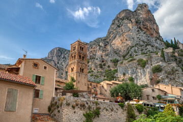 Fototapeta na wymiar Moustiers-Sainte-Marie village in Provence, Provence-Alpes-Cote d`Azur, France, member of most beautiful villages of France