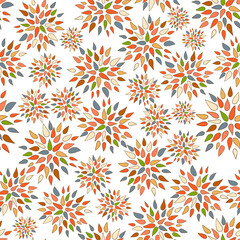 Seamless vector pattern art with abstract flowers 