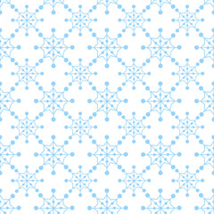 Winter tileable vector pattern geometrical snowflakes. Seamless continuous illustration geometric for holiday. Hand drawn art modern